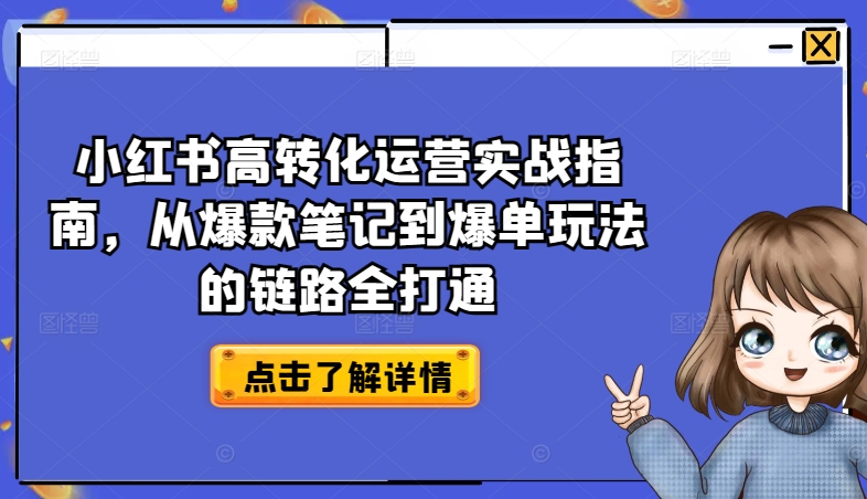 小红书高转化运营实战指南，从爆款笔记到爆单玩法的链路全打通-成长印记