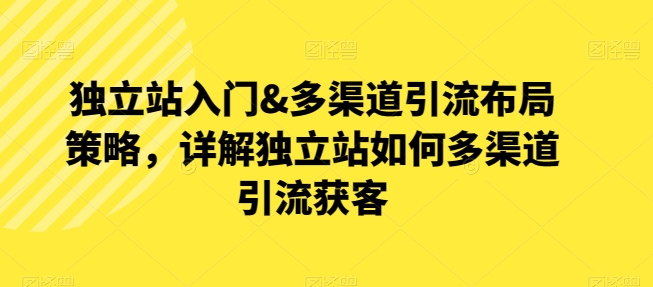 独立站入门&多渠道引流布局策略，详解独立站如何多渠道引流获客-成长印记