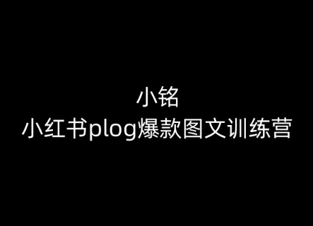 小铭-小红书plog爆款图文训练营，教你从0-1做小红书-成长印记