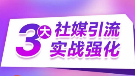 3大社媒引流实战强化，多渠道站外引流，高效精准获客，订单销售额翻倍增长-成长印记