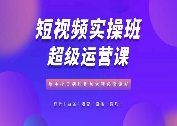 短视频实操班超级运营课，新手小白到短视频大神必修课程-成长印记