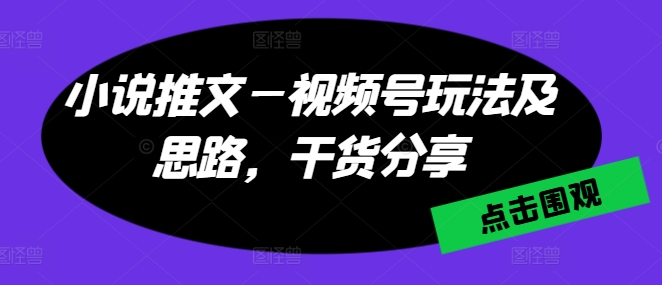 小说推文—视频号玩法及思路，干货分享-成长印记