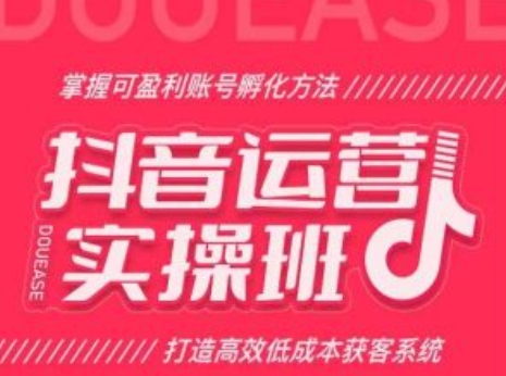 抖音运营实操班，掌握可盈利账号孵化方法，打造高效低成本获客系统-成长印记