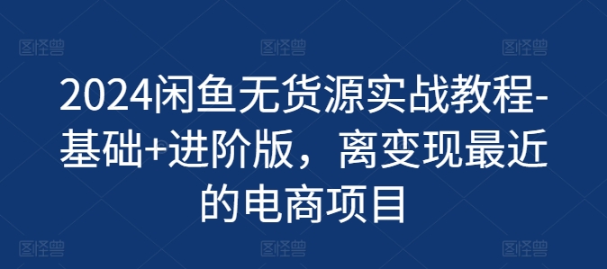 2024闲鱼无货源实战教程-基础+进阶版，离变现最近的电商项目-成长印记