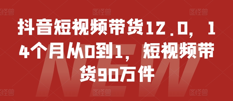 抖音短视频带货12.0，14个月从0到1，短视频带货90万件-成长印记