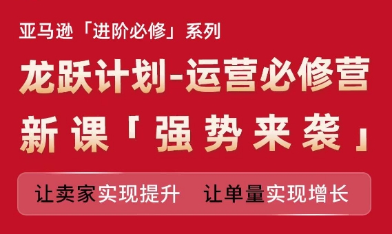 亚马逊进阶必修系列，龙跃计划-运营必修营新课，让卖家实现提升 让单量实现增长-成长印记