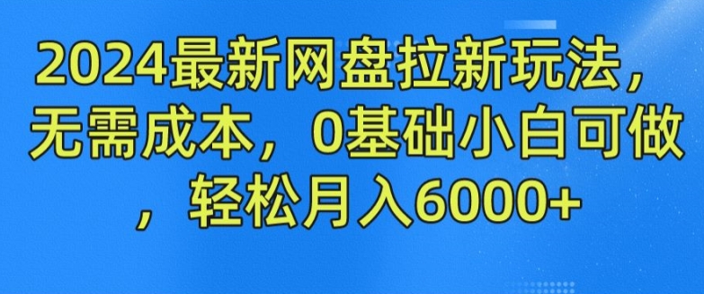 2024最新网盘拉新玩法，无需成本，0基础小白可做，轻松月入6000+【揭秘】-成长印记