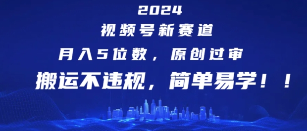 2024视频号新赛道，月入5位数+，原创过审，搬运不违规，简单易学【揭秘】-成长印记