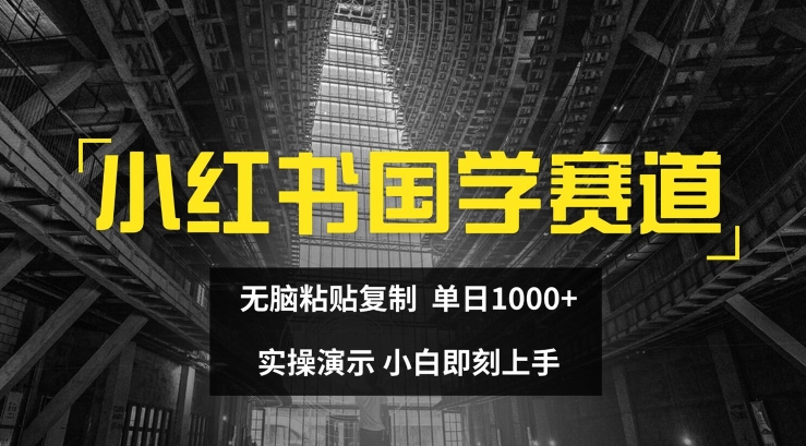 小红书国学赛道，无脑粘贴复制，单日1K，实操演示，小白即刻上手【揭秘】-成长印记