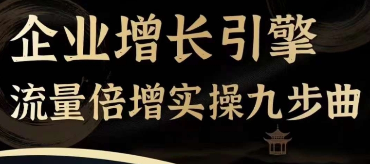 企业增长引擎流量倍增实操九步曲，一套课程帮你找到快速、简单、有效、可复制的获客+变现方式，-成长印记