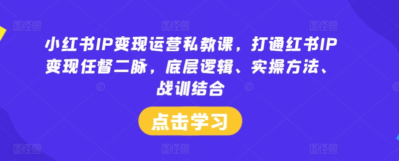 小红书IP变现运营私教课，打通红书IP变现任督二脉，底层逻辑、实操方法、战训结合-成长印记