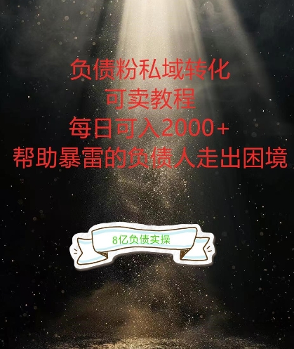 负债粉掘金计划，帮助负债者解决问题，债务规划，债务重组，最好的变现方式【揭秘】-成长印记