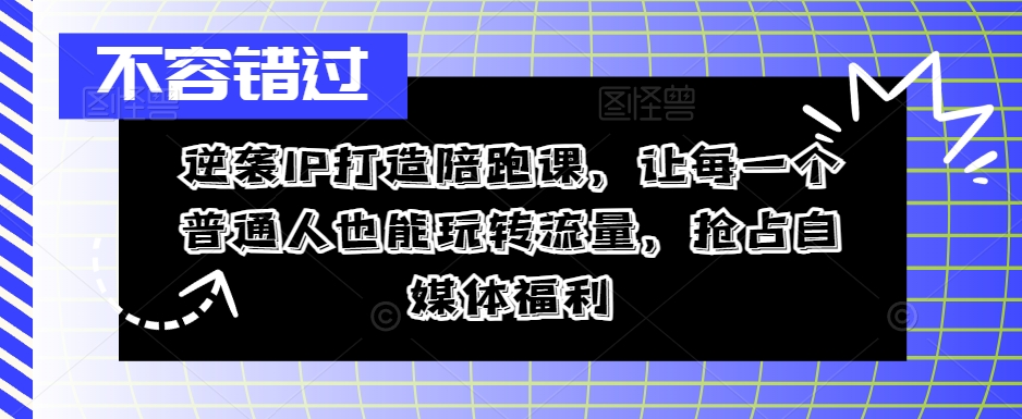 逆袭IP打造陪跑课，让每一个普通人也能玩转流量，抢占自媒体福利-成长印记