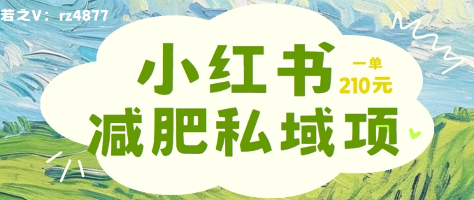 小红书减肥粉，私域变现项目，一单就达210元，小白也能轻松上手【揭秘】-成长印记