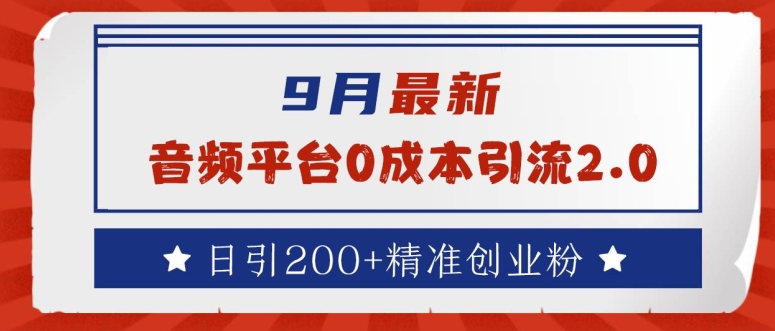 9月最新：音频平台0成本引流，日引200+精准创业粉【揭秘】-成长印记