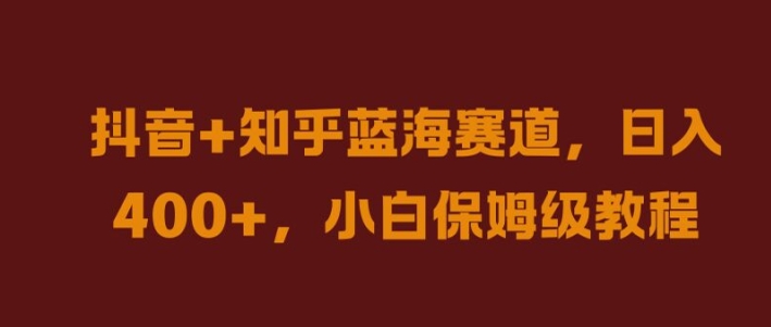 抖音+知乎蓝海赛道，日入几张，小白保姆级教程【揭秘】-成长印记