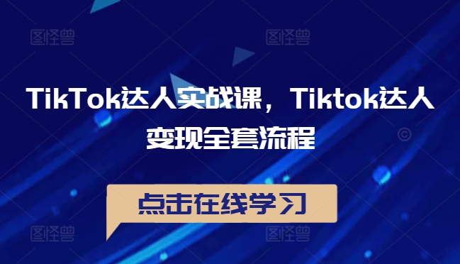 TikTok达人实战课，Tiktok达人变现全套流程-成长印记