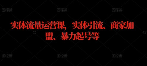 实体流量运营课，实体引流、商家加盟、暴力起号等-成长印记