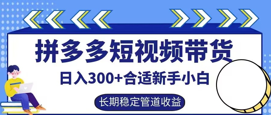 拼多多短视频带货日入300+有长期稳定被动收益，合适新手小白【揭秘】-成长印记