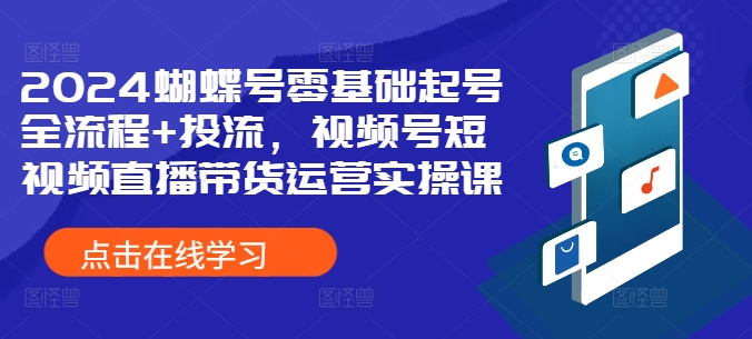 2024蝴蝶号零基础起号全流程+投流，视频号短视频直播带货运营实操课-成长印记