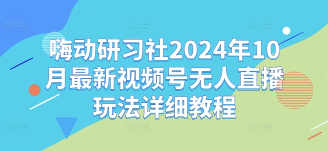 嗨动研习社2024年10月最新视频号无人直播玩法详细教程-成长印记