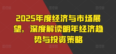 2025年度经济与市场展望，深度解读明年经济趋势与投资策略-成长印记