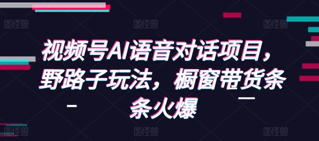 视频号AI语音对话项目，野路子玩法，橱窗带货条条火爆-成长印记