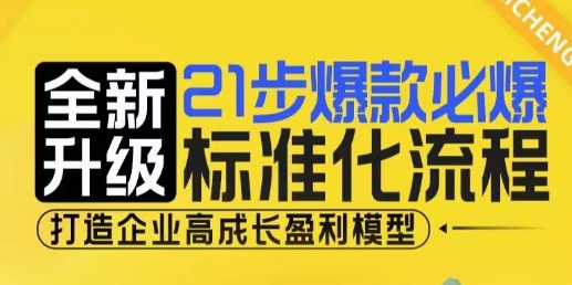 21步爆款必爆标准化流程，全新升级，打造企业高成长盈利模型-成长印记