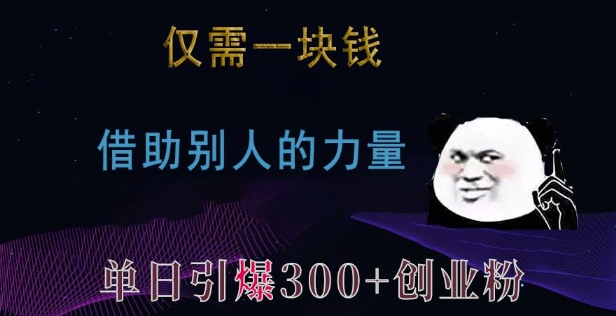 仅需一块钱，借助别人的力量，单日引爆300+创业粉、兼职粉【揭秘】-成长印记