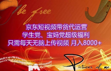 京东短视频带货代运营，学生党、宝妈党超级福利，只需每天无脑上传视频，月入8000+【仅揭秘】-成长印记