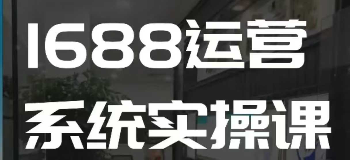 1688高阶运营系统实操课，快速掌握1688店铺运营的核心玩法-成长印记