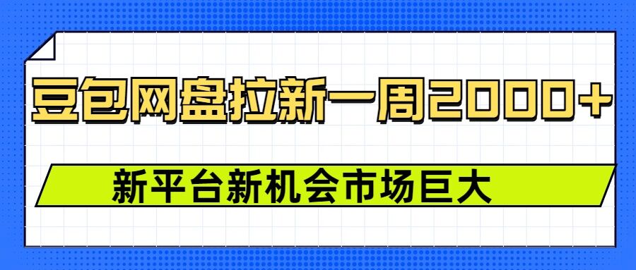 豆包网盘拉新，一周2k，新平台新机会-成长印记