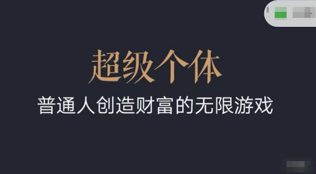 超级个体2024-2025翻盘指南，普通人创造财富的无限游戏-成长印记