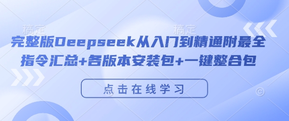 完整版Deepseek从入门到精通附最全指令汇总+各版本安装包+一键整合包-成长印记