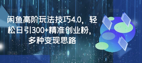 闲鱼高阶玩法技巧4.0，轻松日引300+精准创业粉，多种变现思路-成长印记